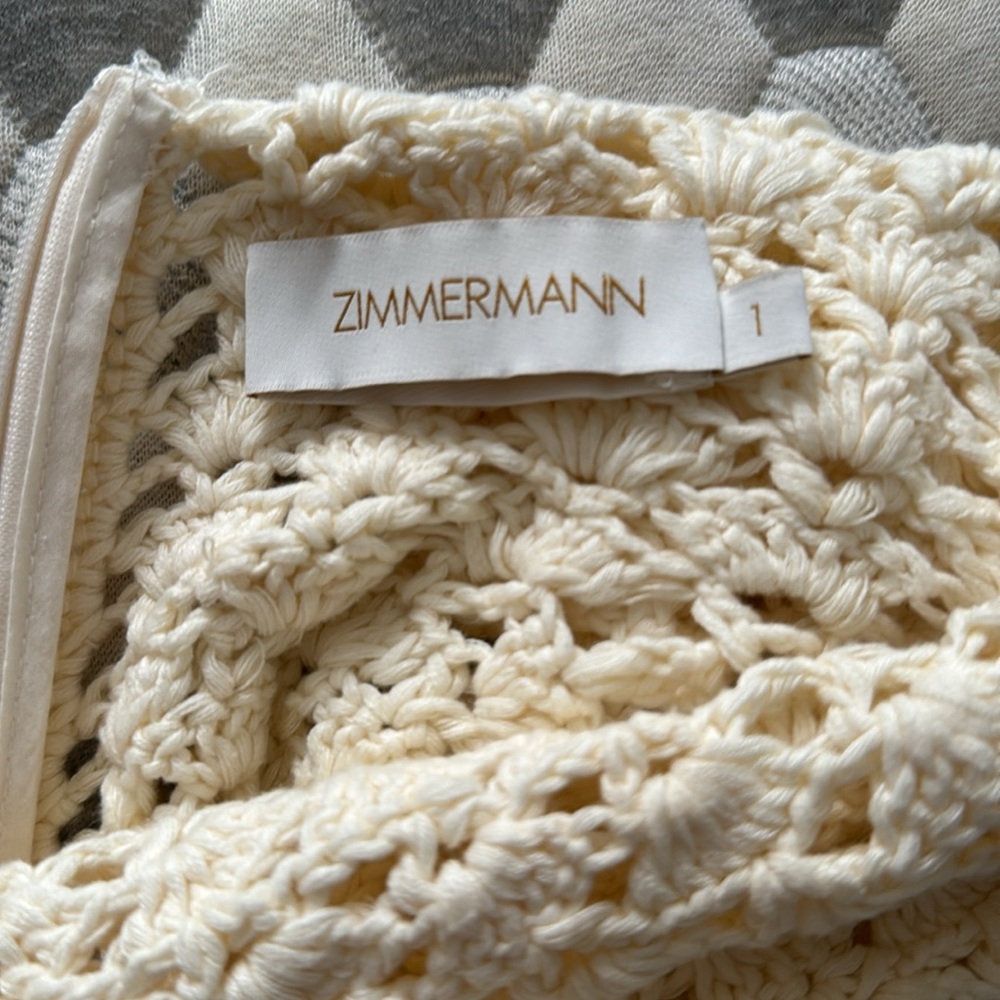 Zimmermann Purple and Cream Knit Dress with Detachable Scarf - Picture 4 of 6
